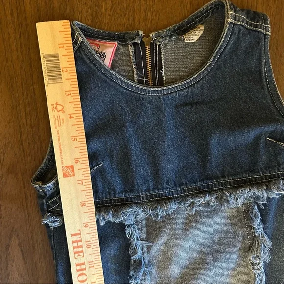 Vintage 90’s Princess Collection Denim Fringe Patchwork Dress Girls Size S 7/8 - Picture 10 of 11